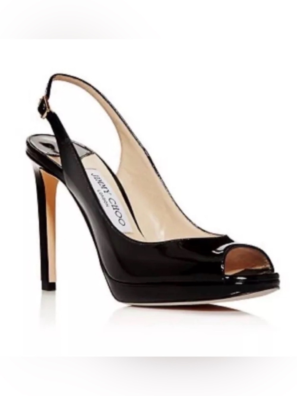 Jimmy Choo Black Patent Slingback  Pumps